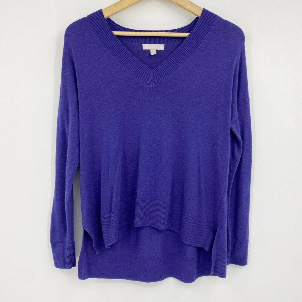 Chelsea 28 Oversize VNeck High Low Soft Sweater Navy Blue Sz XS